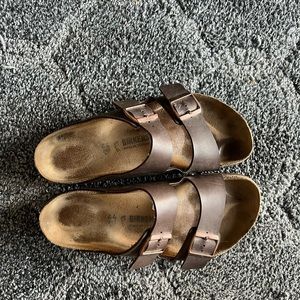 Betula Birkenstock Sandals 285 Double Strap Brown Suede Mens Size 44/11